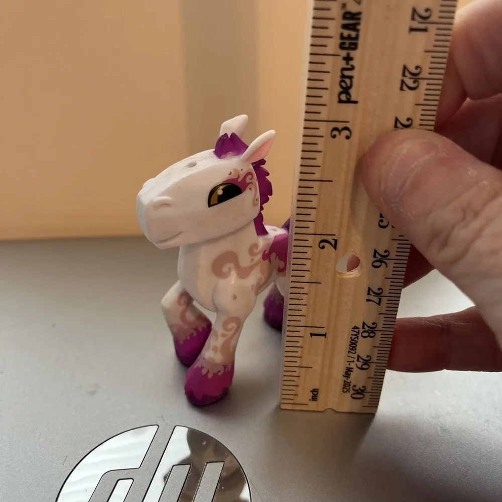 Littlest Pet Shop LPS White and Pink Horse Figure with Swirl Design, Age 3-7